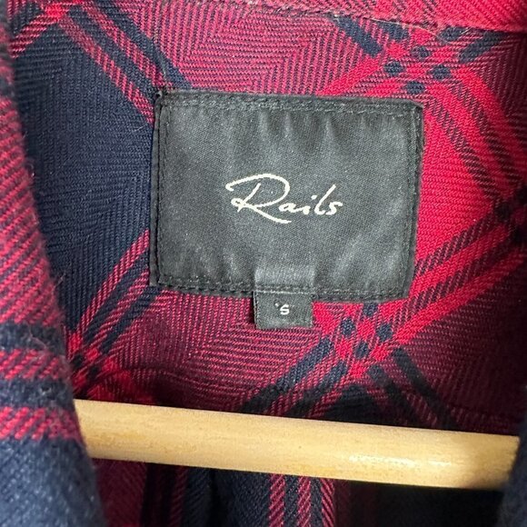 Rails Hunter Button Down Blouse Top Shirt Midnight Garnet Small - Picture 2 of 3